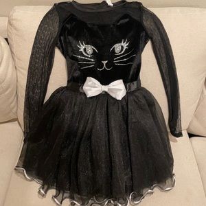 Girls Kitty Cat Halloween Costume with detachable tail